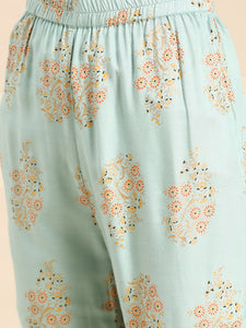 Box Pleated flare kurta with palazzo