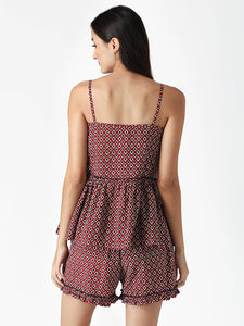 Frill Speghetti and Shorts Set