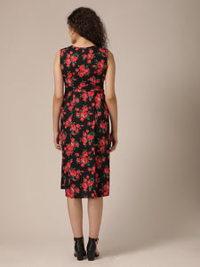 Overlap Yoke Midi Dress