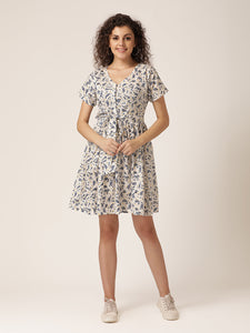 Front tie with placket mini dress