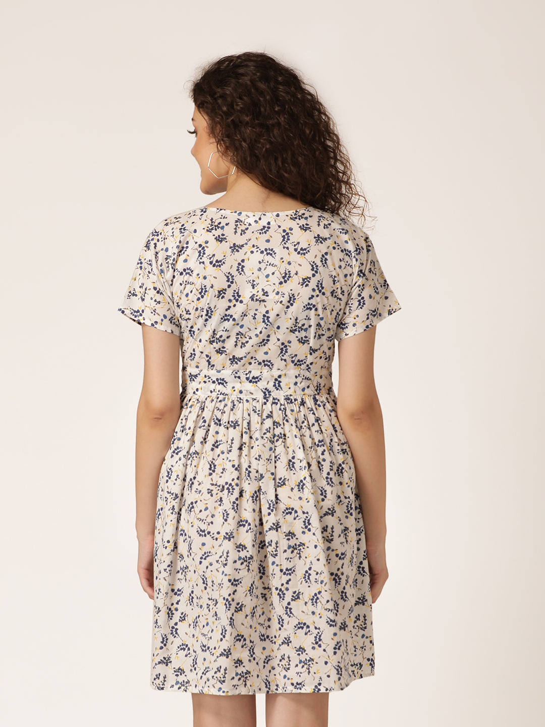 Front tie with placket mini dress