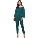 Load image into Gallery viewer, Off shoulder long jumpsuit
