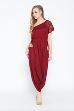 Load image into Gallery viewer, One shoulder dhoti jumpsuit
