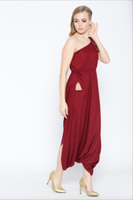 Load image into Gallery viewer, One shoulder dhoti jumpsuit
