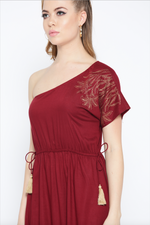 Load image into Gallery viewer, One shoulder dhoti jumpsuit
