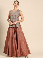 Load image into Gallery viewer, Flared Skirt with Short Kurti
