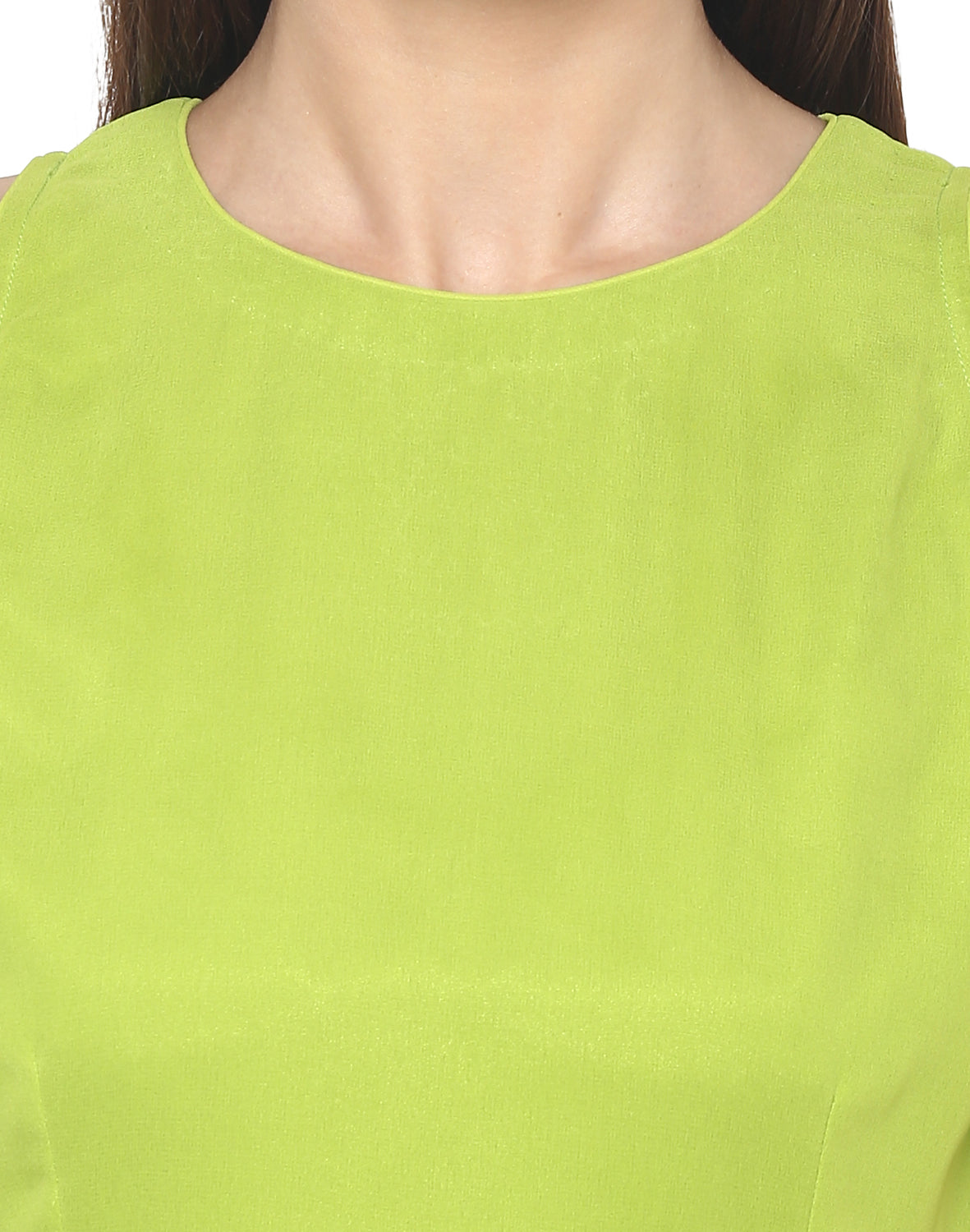 Green coloured Solid Maxi Dress