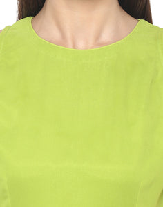 Green coloured Solid Maxi Dress