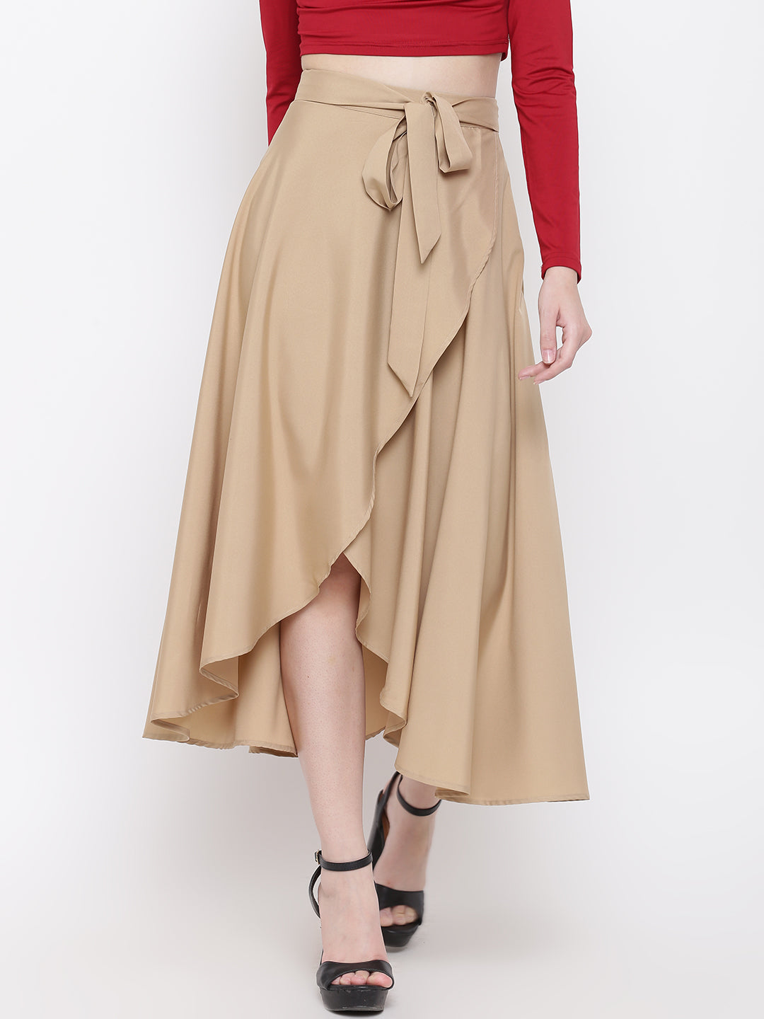 Overlap midi skirt