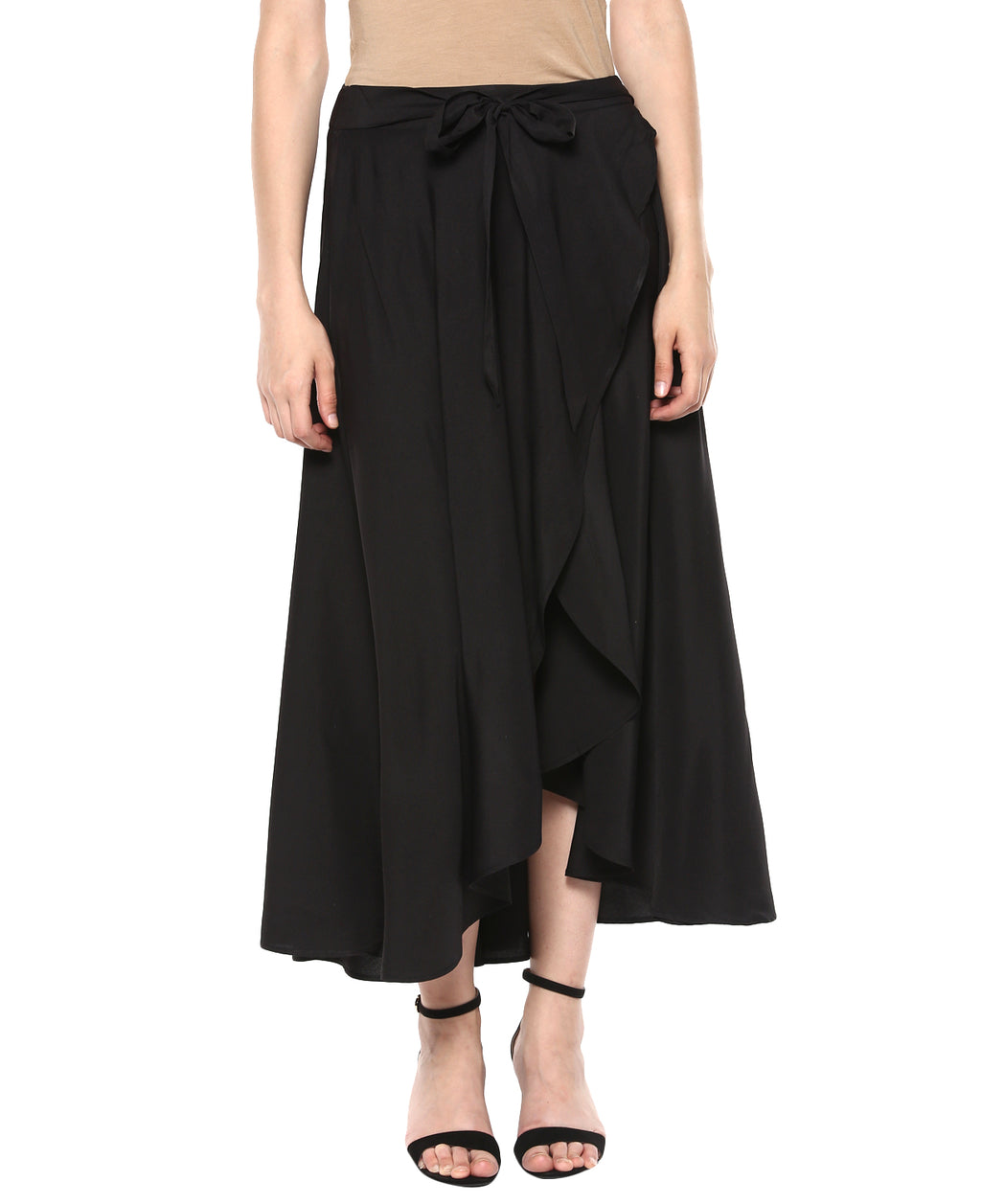 Overlap midi skirt