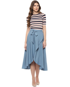 Overlap midi skirt
