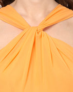 Load image into Gallery viewer, Orange Coloured Solid Skater Dress
