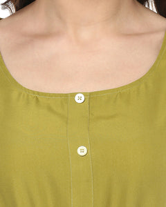Maxi Shirt Dress in Olive Green