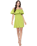 Load image into Gallery viewer, Off shoulder frill mini dress
