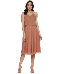 Flare yoke midid dress
