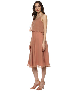 Flare yoke midid dress