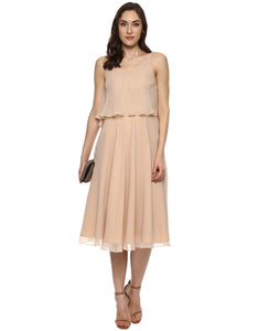 Flare yoke midid dress