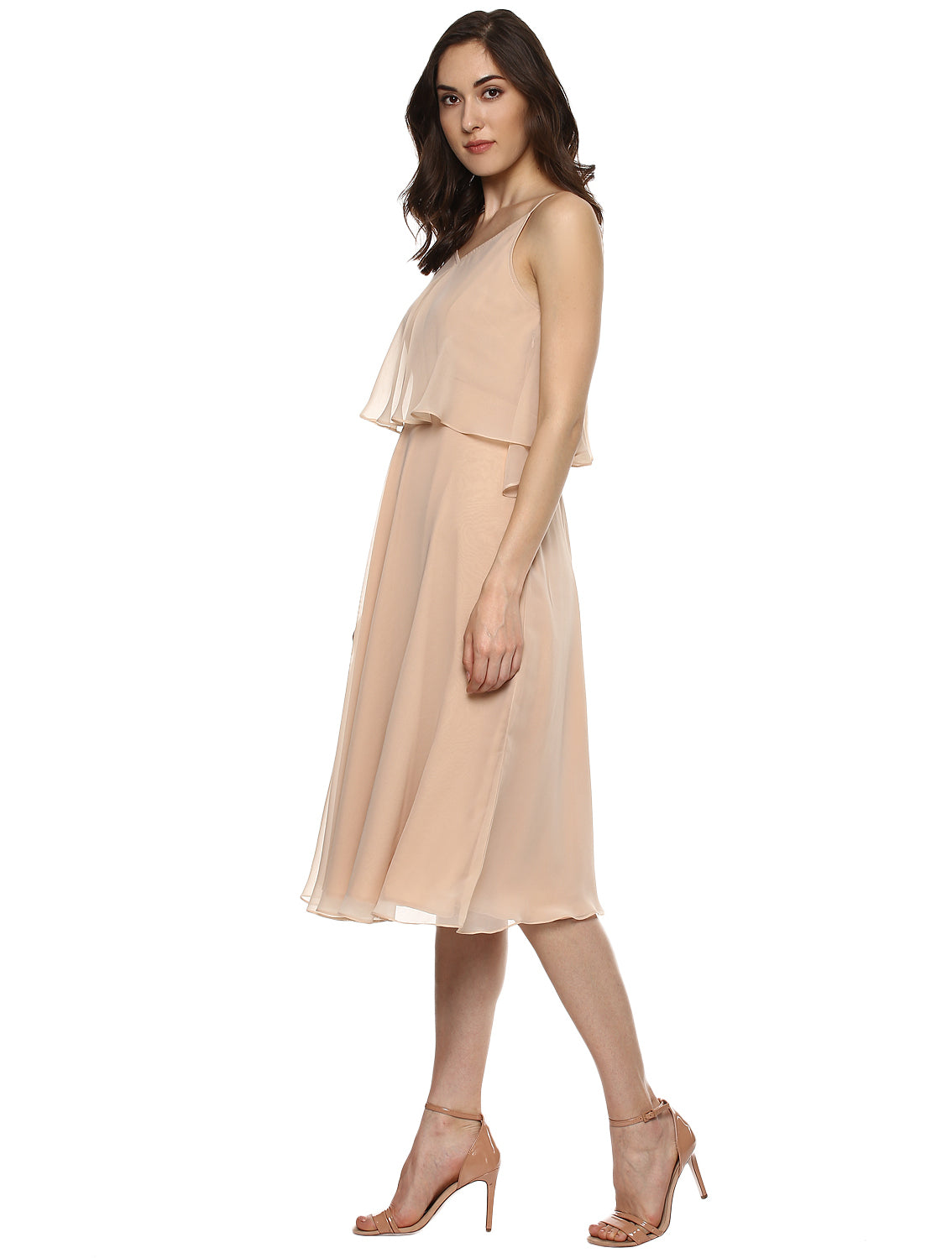Flare yoke midid dress