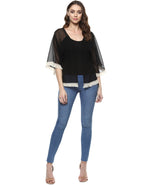 Front Open Fringe Lace Shrug