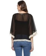 Front Open Fringe Lace Shrug