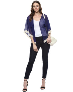 Front Open Fringe Lace Shrug