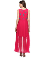 Load image into Gallery viewer, High Low Maxi Dress with printed yoke
