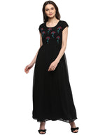 Load image into Gallery viewer, Block Printed yoke Maxi Dress with Cut out back
