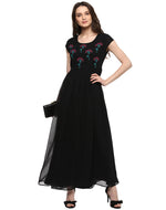 Load image into Gallery viewer, Block Printed yoke Maxi Dress with Cut out back
