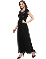 Load image into Gallery viewer, Block Printed yoke Maxi Dress with Cut out back
