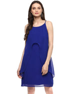 Load image into Gallery viewer, Short Speghetti dress with front drape
