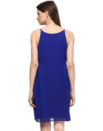 Load image into Gallery viewer, Short Speghetti dress with front drape
