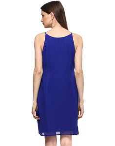 Short Speghetti dress with front drape