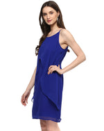 Load image into Gallery viewer, Short Speghetti dress with front drape
