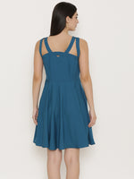 Load image into Gallery viewer, Cutout neck skater dress
