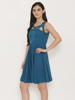 Load image into Gallery viewer, Cutout neck skater dress
