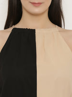 Load image into Gallery viewer, Half Color blocked maxi high low dress

