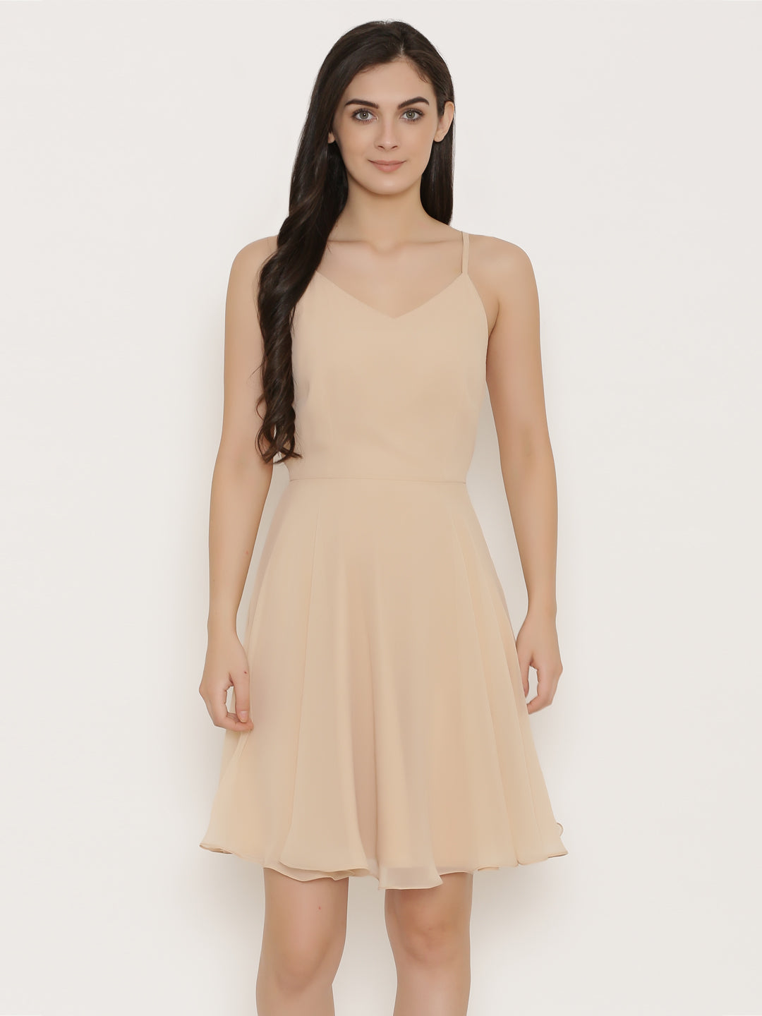 Back knot short skater Dress