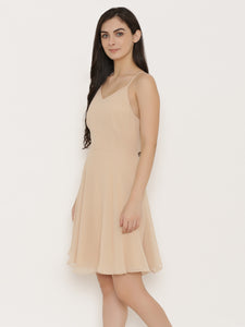 Back knot short skater Dress