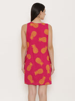 Load image into Gallery viewer, Block Printed shift dress with large side gathered pockets
