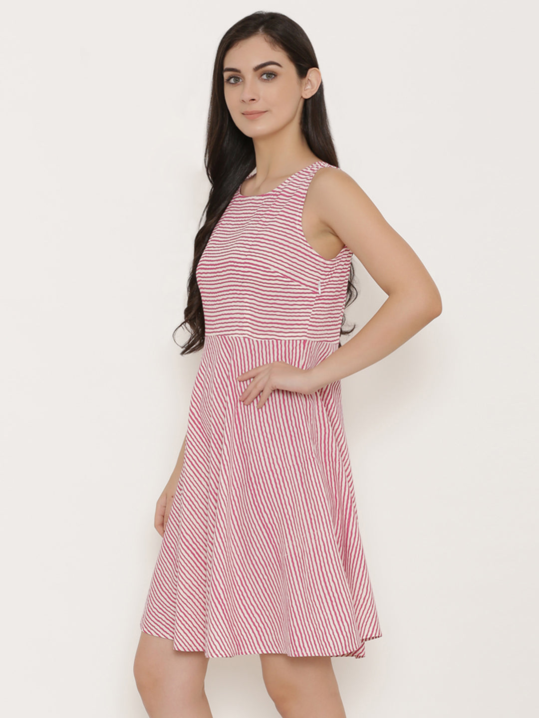 Striped skater Dress