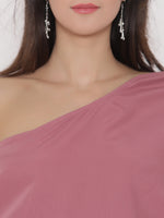 Load image into Gallery viewer, One shoulder Dress with blouson waist and patch pockets
