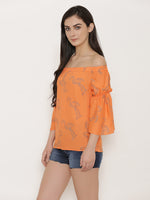 Load image into Gallery viewer, Off shoulder Flamingo print top
