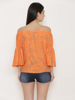 Load image into Gallery viewer, Off shoulder Flamingo print top

