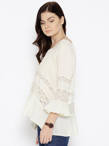 Flared lace insert top