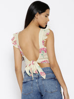 Load image into Gallery viewer, Back tie up Printed Crop Top
