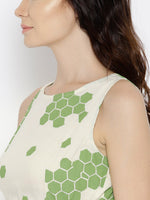 Load image into Gallery viewer, Geometric print skater dress with side cut out
