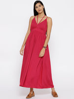 Load image into Gallery viewer, Long maxi dress with halter tie up
