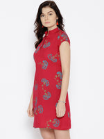 Load image into Gallery viewer, Back Horizontal slit Printed Mini Dress
