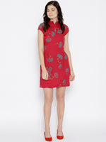 Load image into Gallery viewer, Back Horizontal slit Printed Mini Dress
