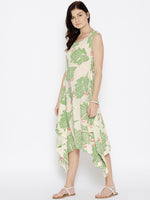 Load image into Gallery viewer, Hankerchief hem printed dress

